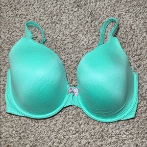 Victoria's Secret Turquoise Lightly Lined Perfect Coverage Demi Bra Size 34DDD